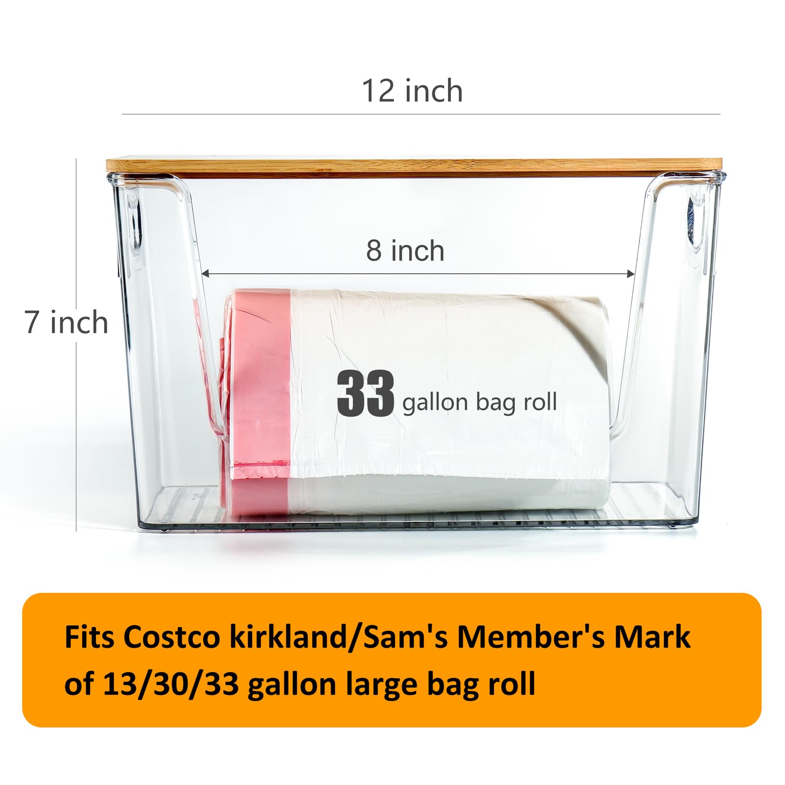 Hudgan bamboo-top bin showing natural finish and easy-access open front