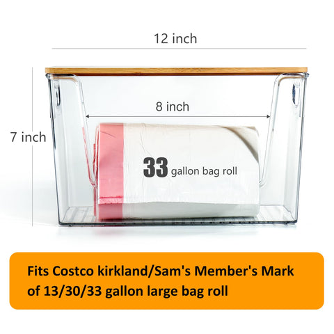 Hudgan bamboo-top bin showing natural finish and easy-access open front