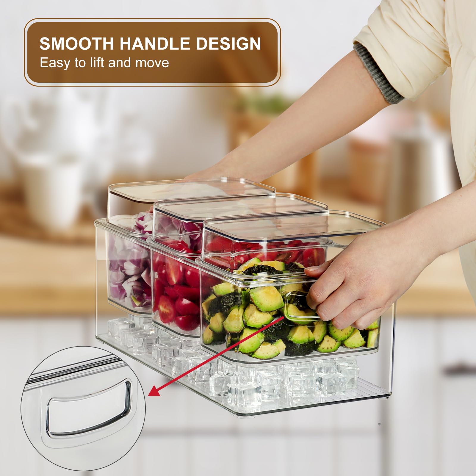 Hudgan Chilled Condiment Caddy on the counter preserves freshness during gatherings