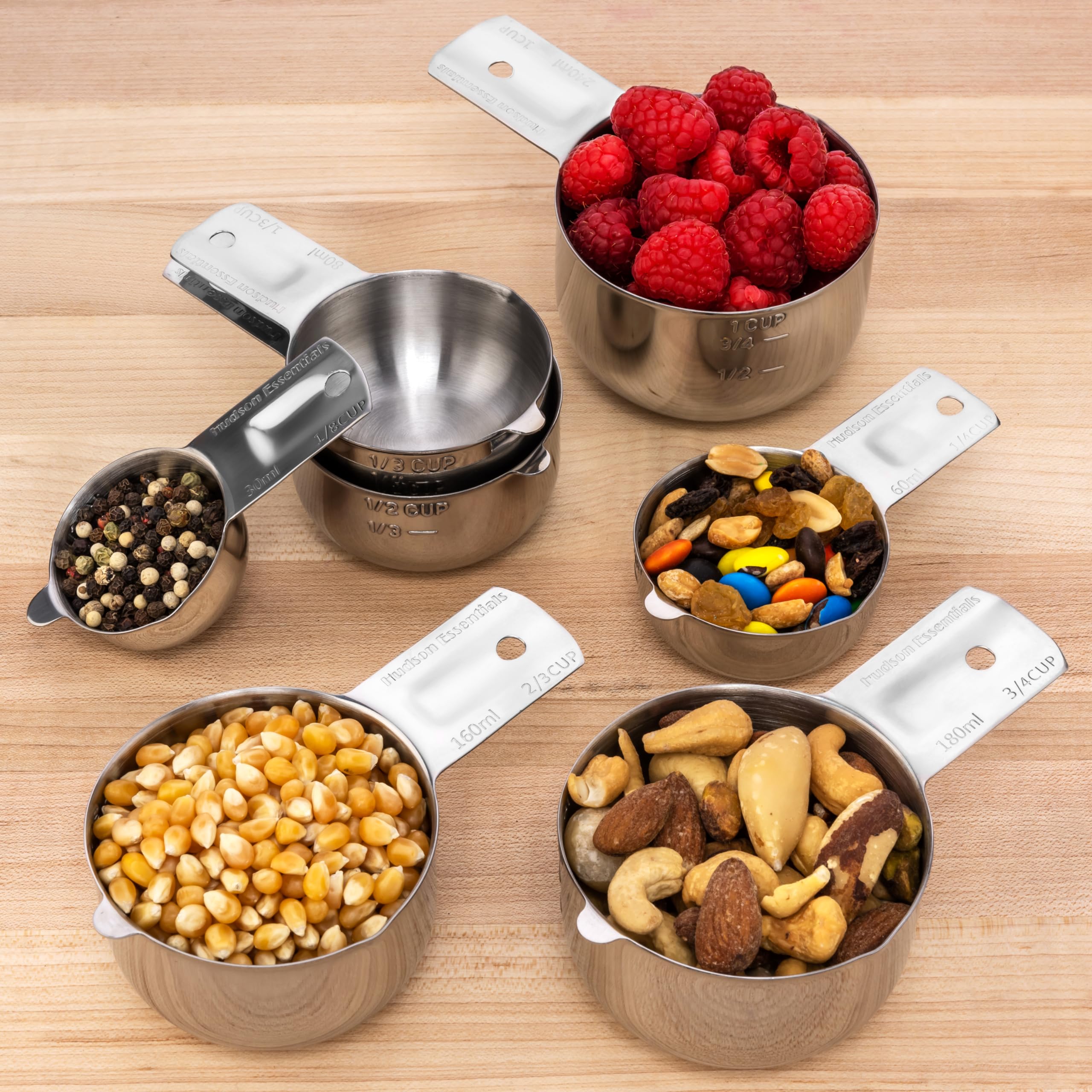 Hudson Essentials 18/8 stainless steel resists rust and corrosion for long-lasting use.