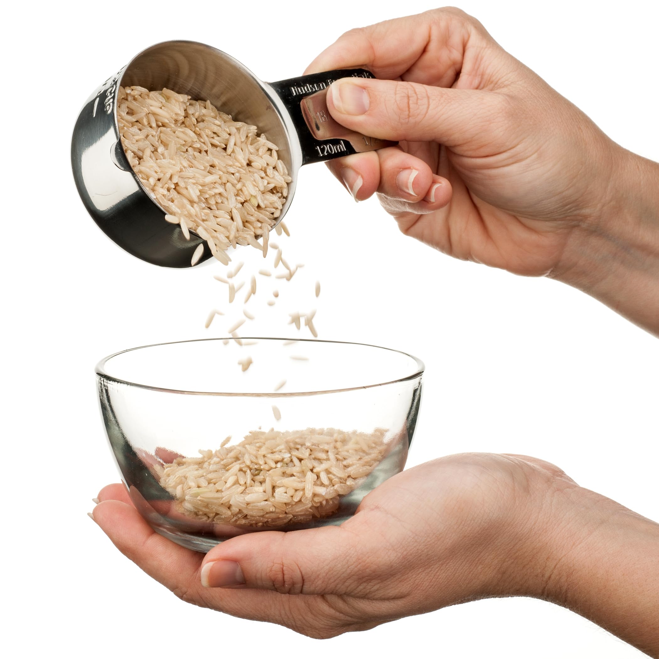 Includes nine sizes from 1/8 to 2 cups for precise recipe scaling.