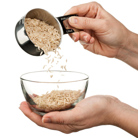 Includes nine sizes from 1/8 to 2 cups for precise recipe scaling.
