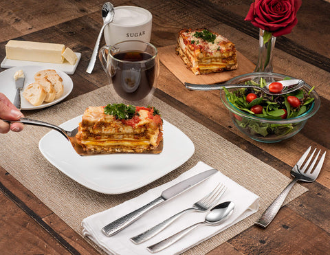 Hudson Essentials classic curves flatware design suitable for formal dinners