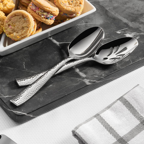 Hudson Essentials hammered serving fork with sturdy grip for buffet service