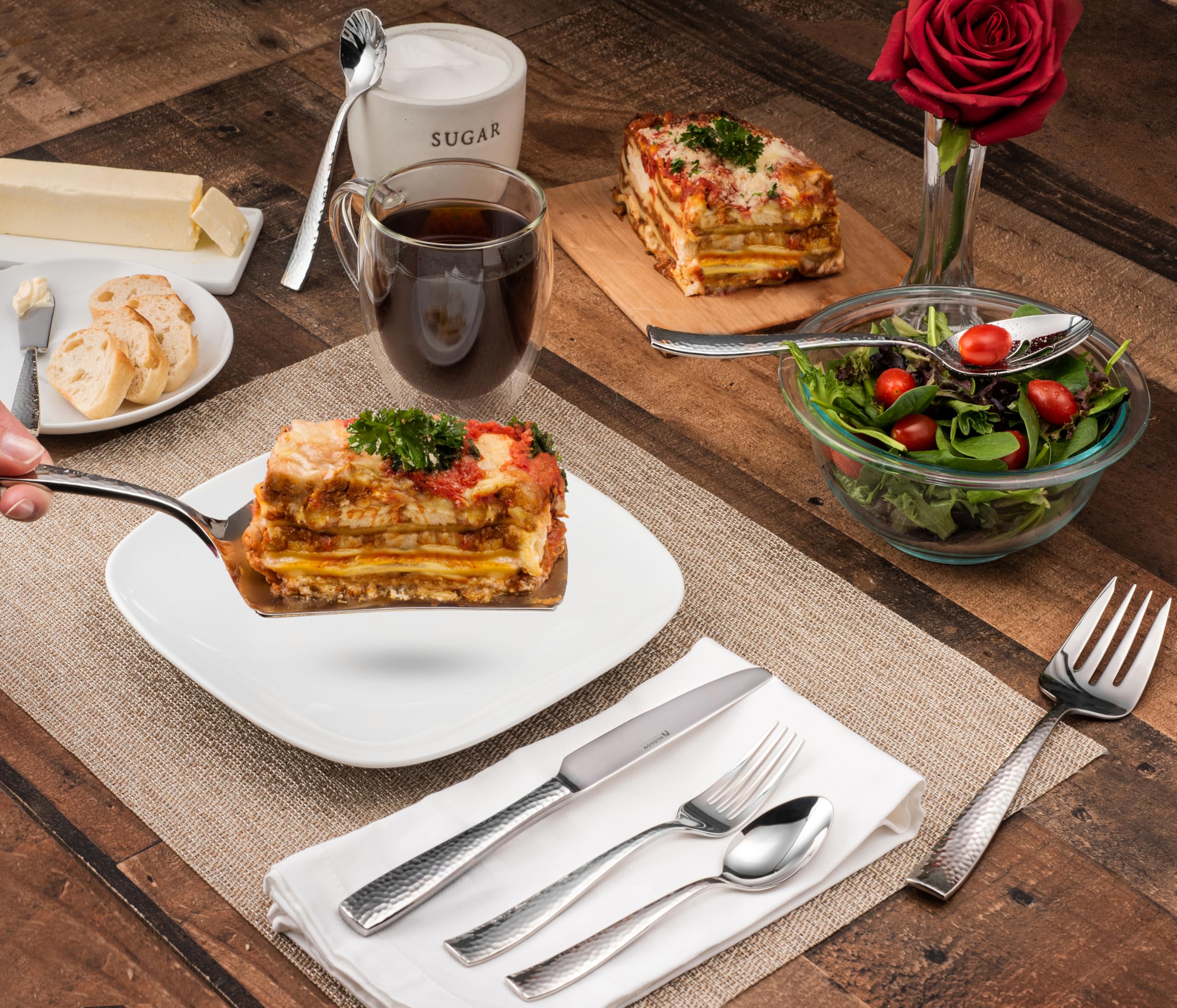Hudson Essentials hammered serving spoon versatile for soups and sides