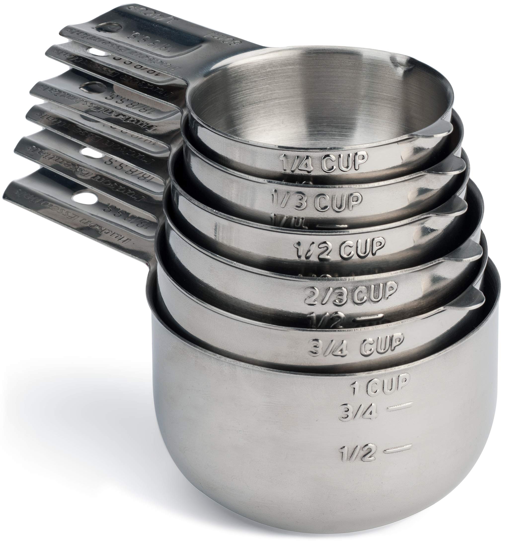 Hudson Essentials quarter-cup stainless steel measuring cup for precise dry ingredients.