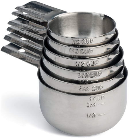 Hudson Essentials quarter-cup stainless steel measuring cup for precise dry ingredients.