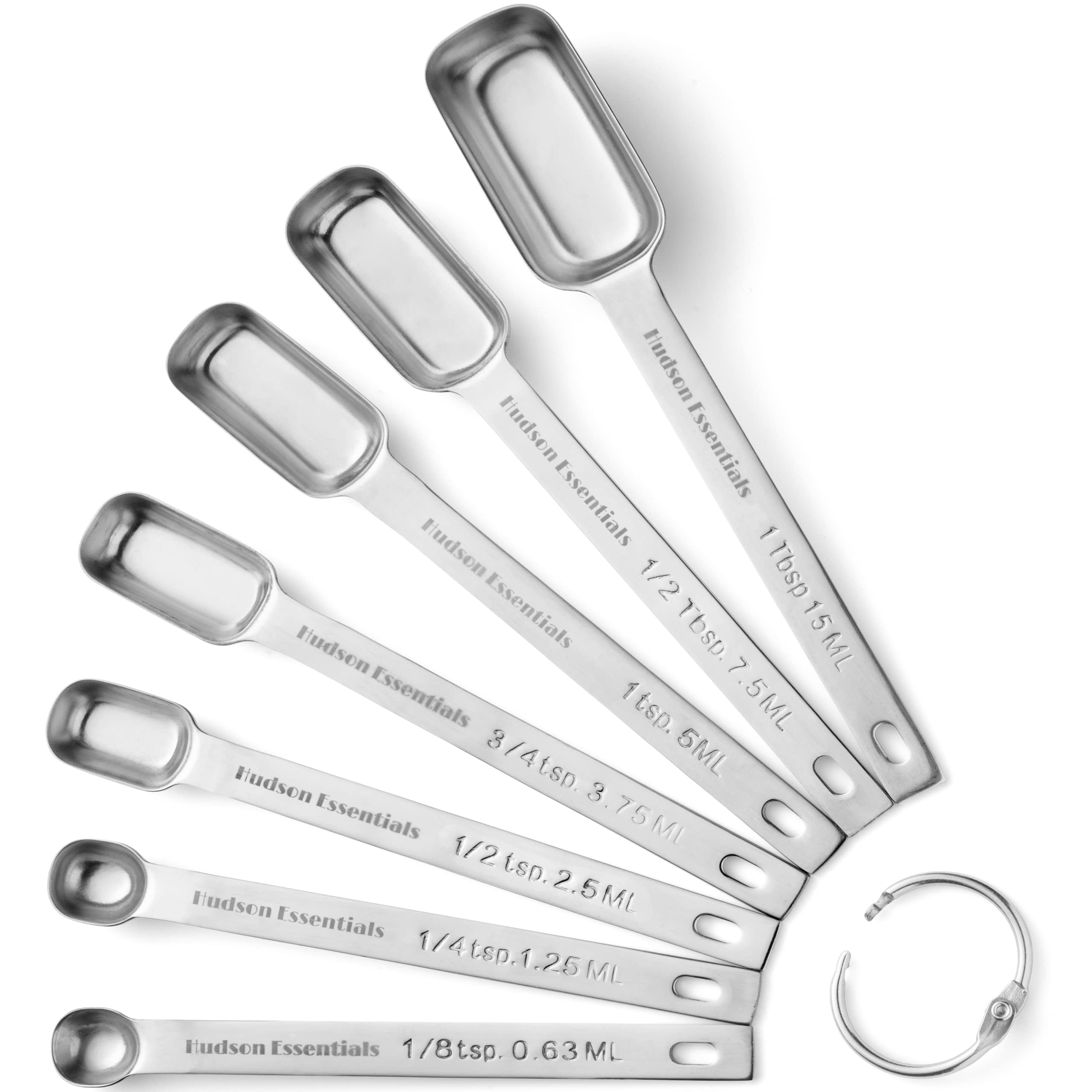 Hudson Essentials 7-piece stainless steel measuring spoons set for precise kitchen measuring