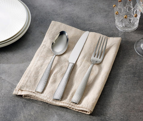 Hudson Essentials table setting with a 40-piece flatware set ready for entertaining