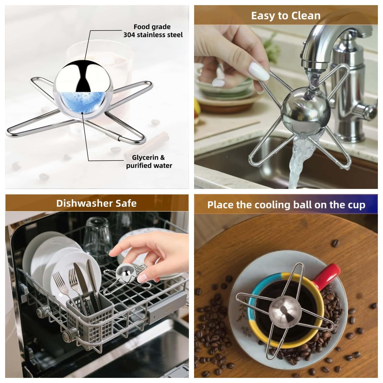 Frozen Huease espresso ball captures aroma during chilling.