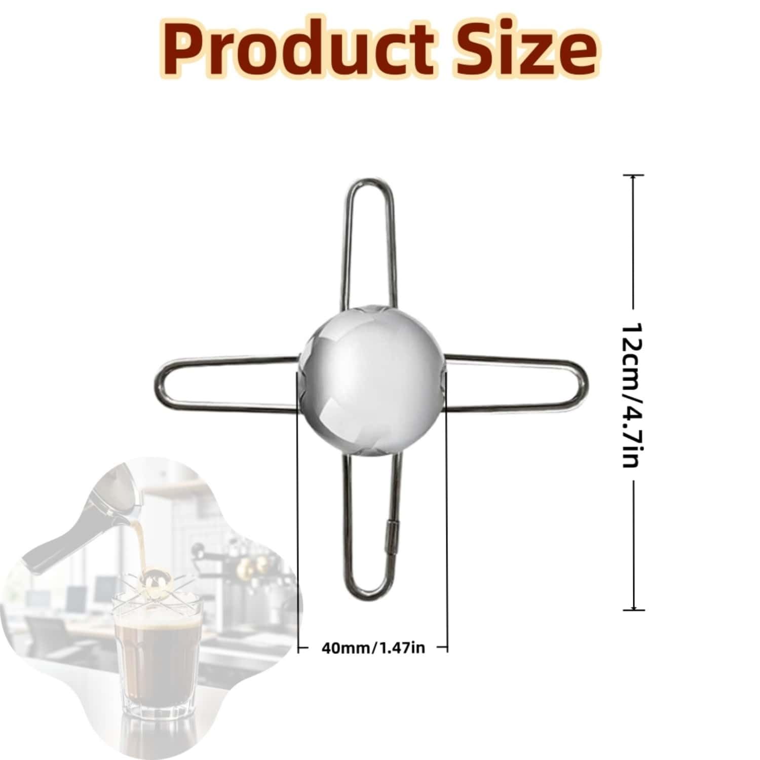 Huease stainless steel espresso ball with durable design for repeated use.