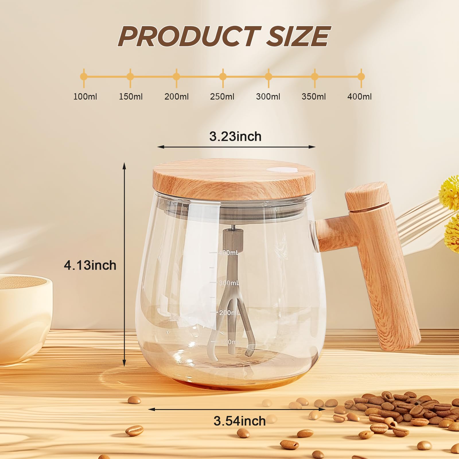 HUFATWINS self stirring mug lid and sleek design enable portable coffee on the go.