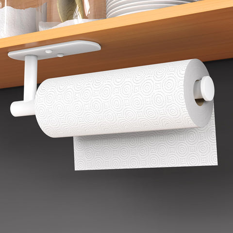 HUFEEOH stainless steel towel roll rack resists rust for durable use.