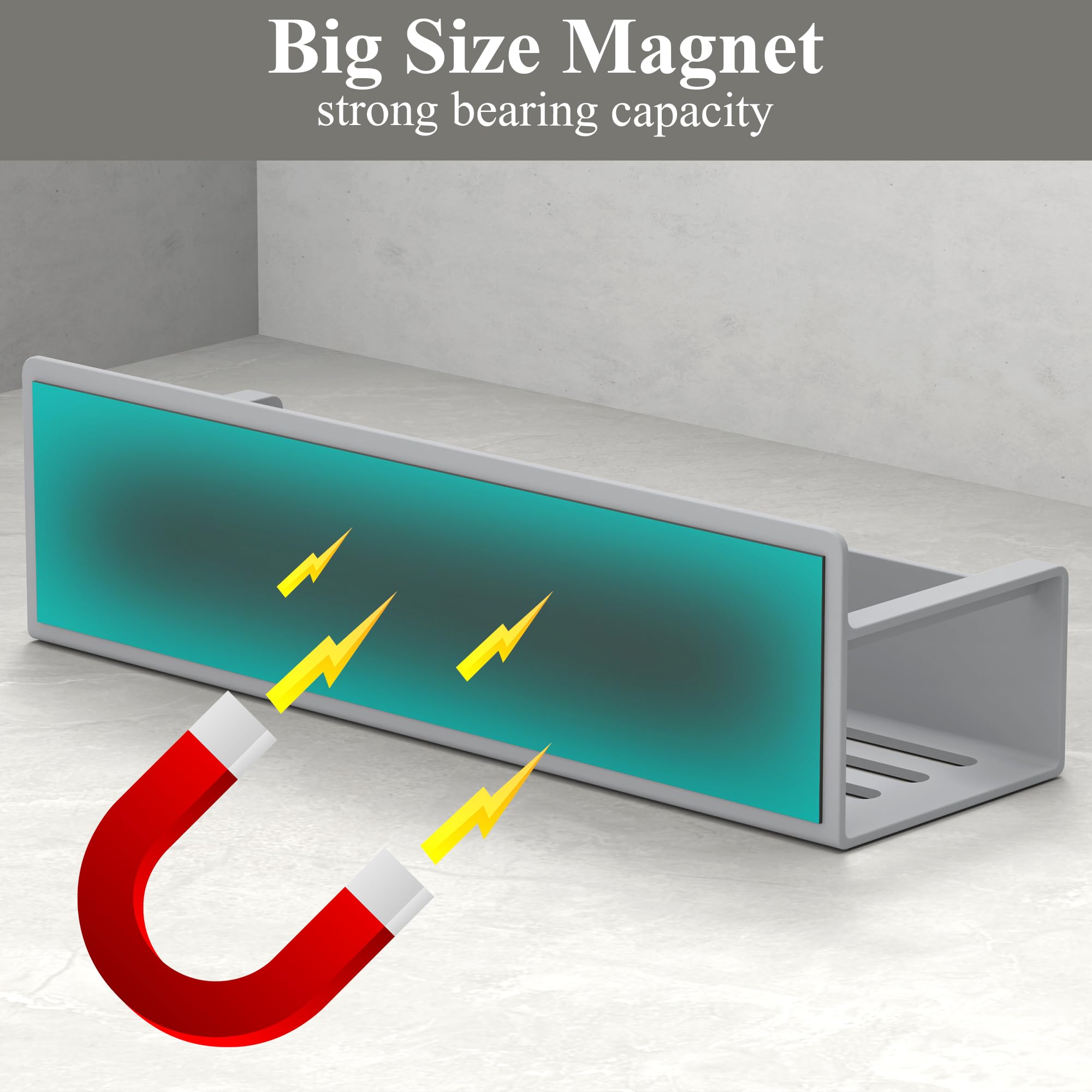 HuggieGems light gray magnetic spice holder on kitchen surface.