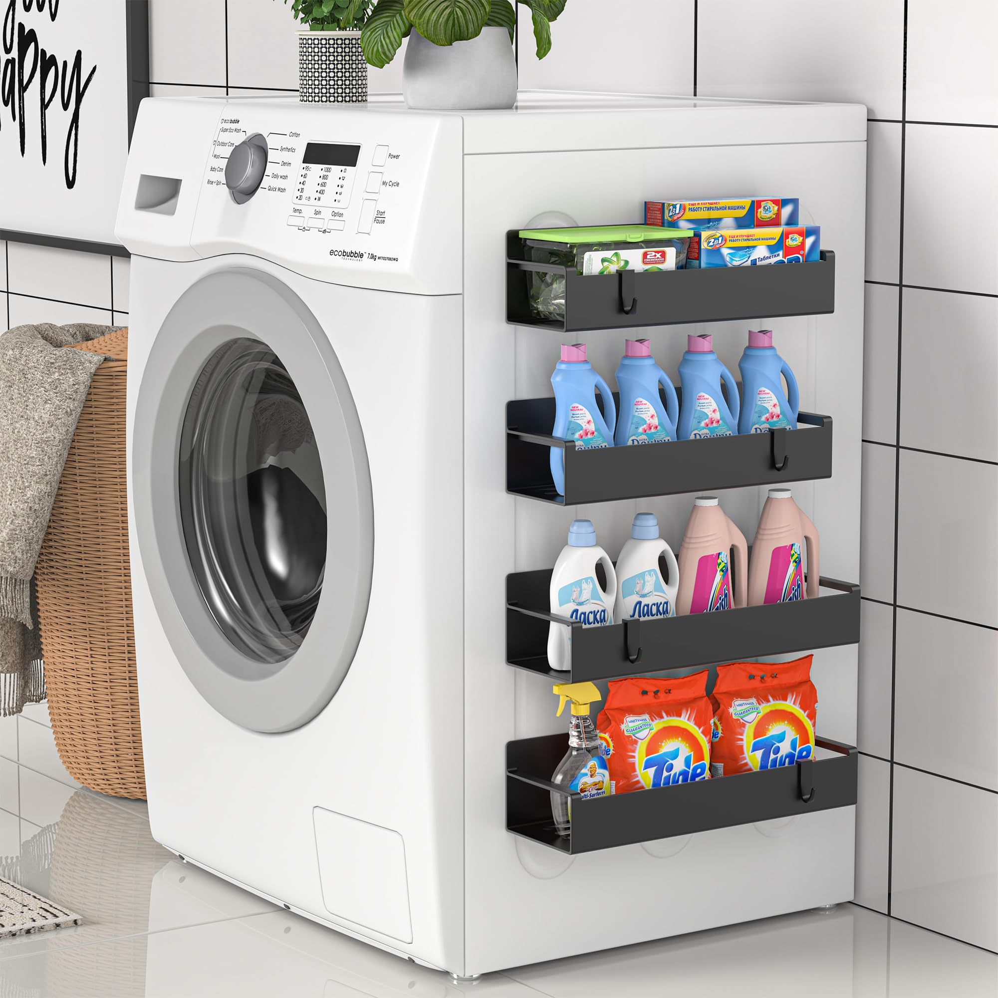 HuggieGems space-saving design frees cabinet and counter space in small kitchens.