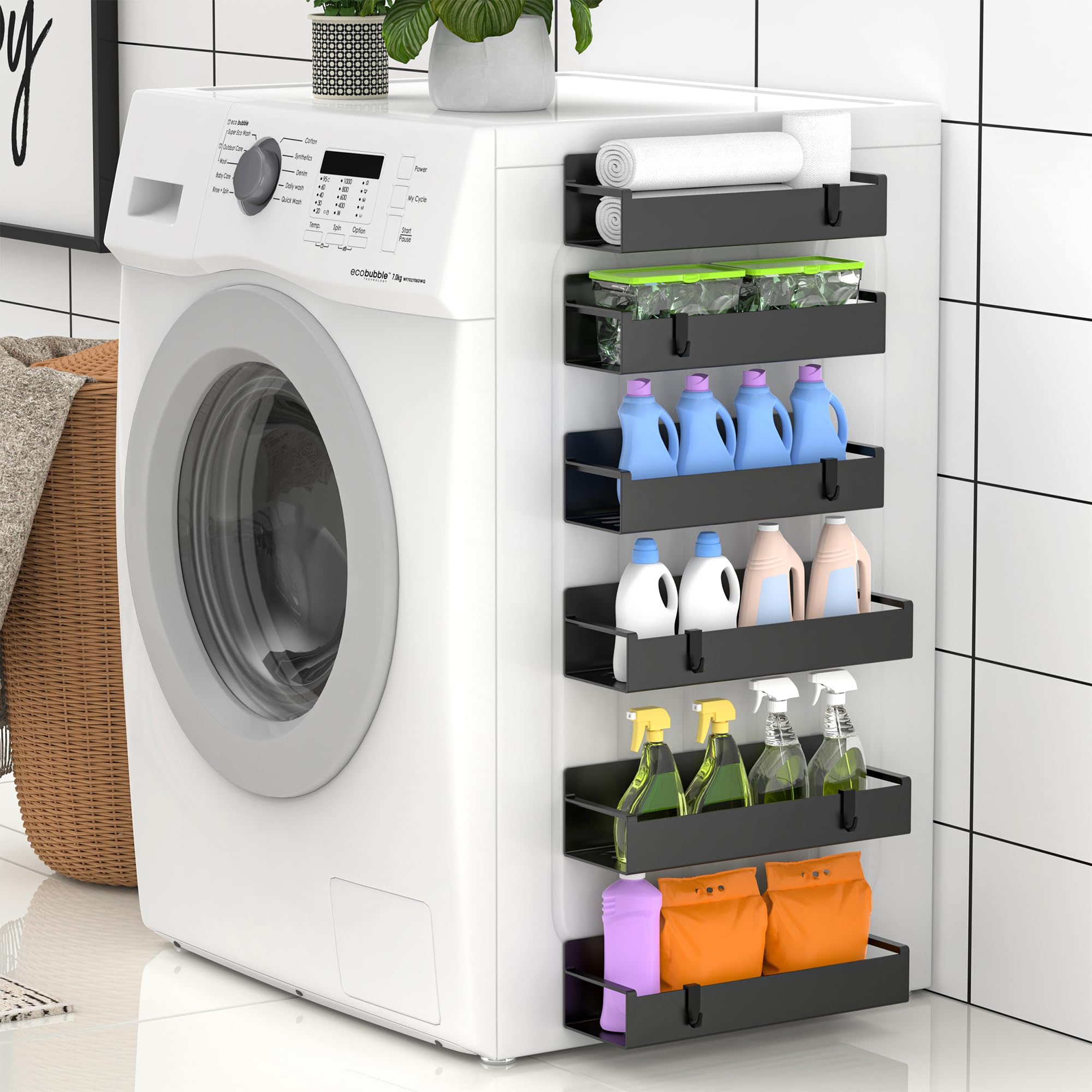 HuggieGems magnetic spice racks provide stable storage for oven-door use.