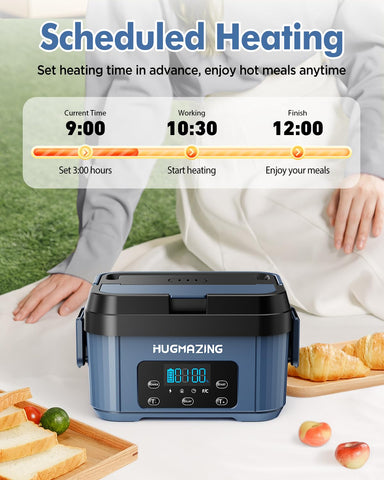 Hugmazing lunch box interior showing 1.2-liter capacity for leftovers and soups.