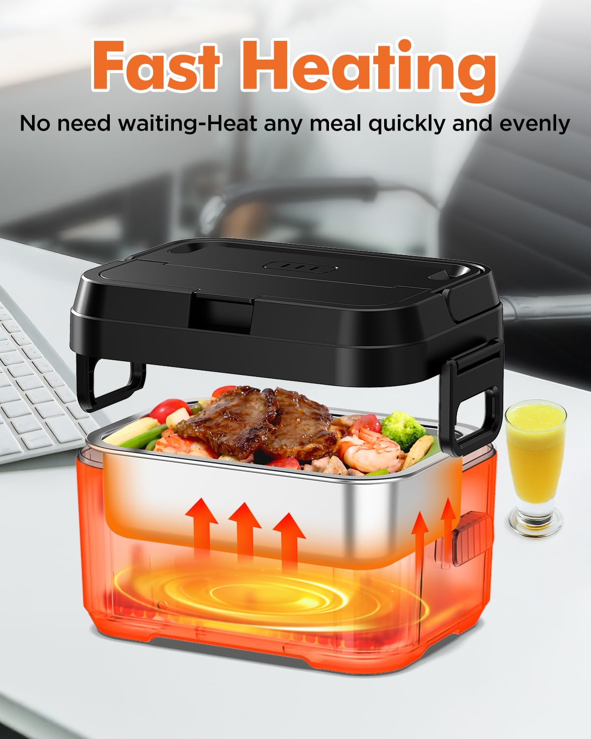 Hugmazing portable lunch box with hidden handle for easy carry.