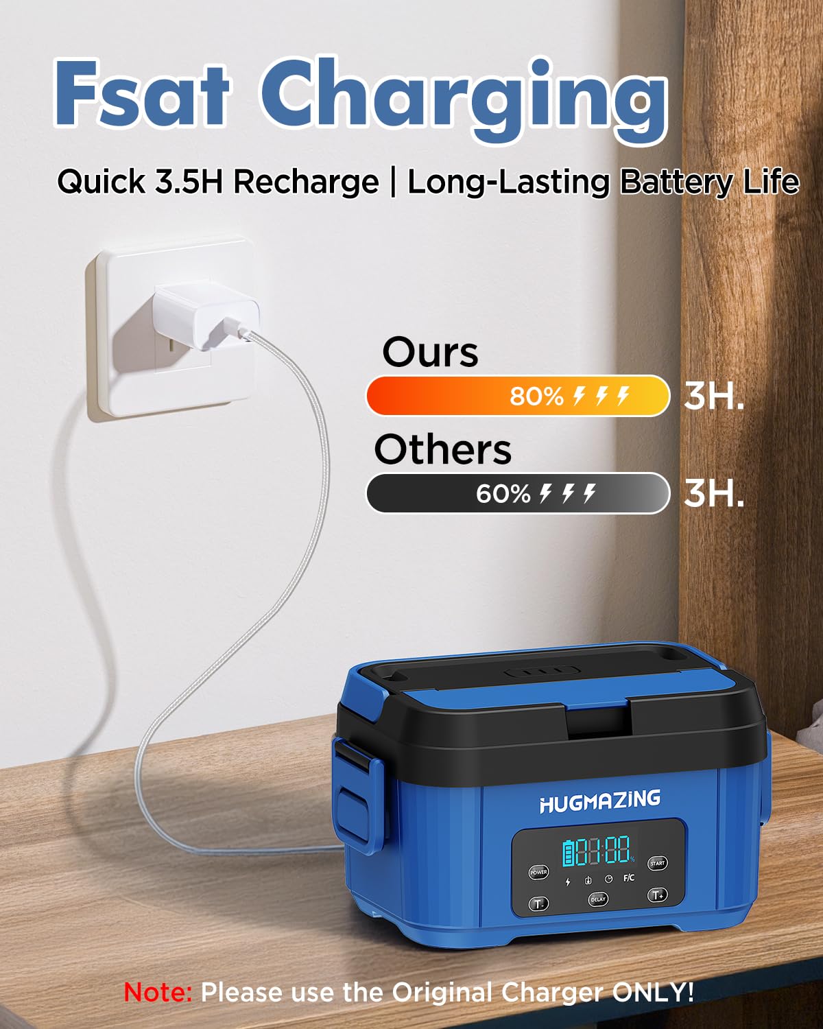 Hugmazing Lunch Box on a desk setup for work or travel readiness.