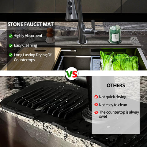HUHAYUYA bathroom sink stone mat drying around faucet area