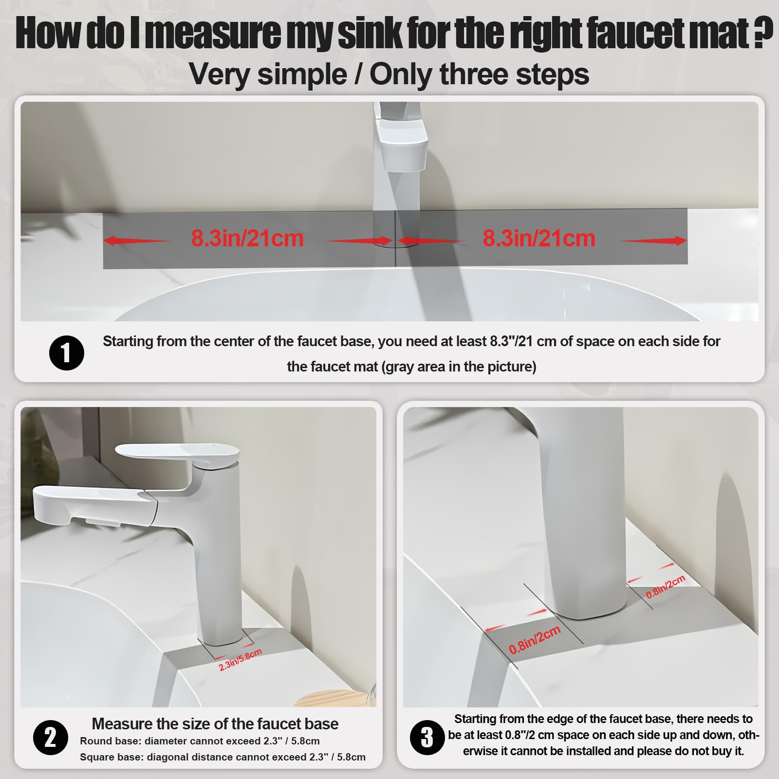 HUHAYUYA sink splash guard stone mat protecting faucet area from splashes
