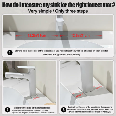 HUHAYUYA sink splash guard stone mat protects counters around the faucet