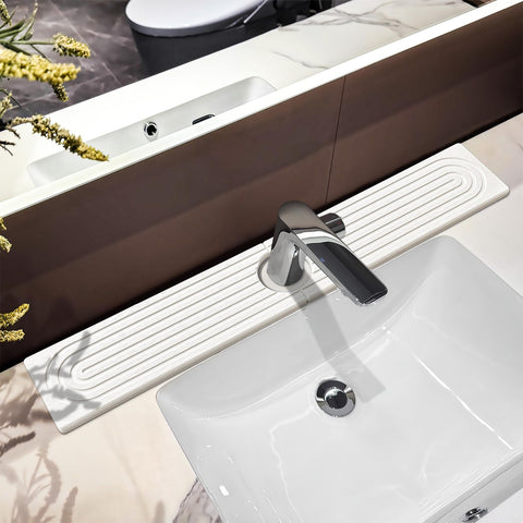 HUHAYUYA stone faucet mat for kitchen sink with quick-dry absorption around the faucet