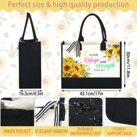 Huhumy black canvas tote bag durable everyday carry for essentials.