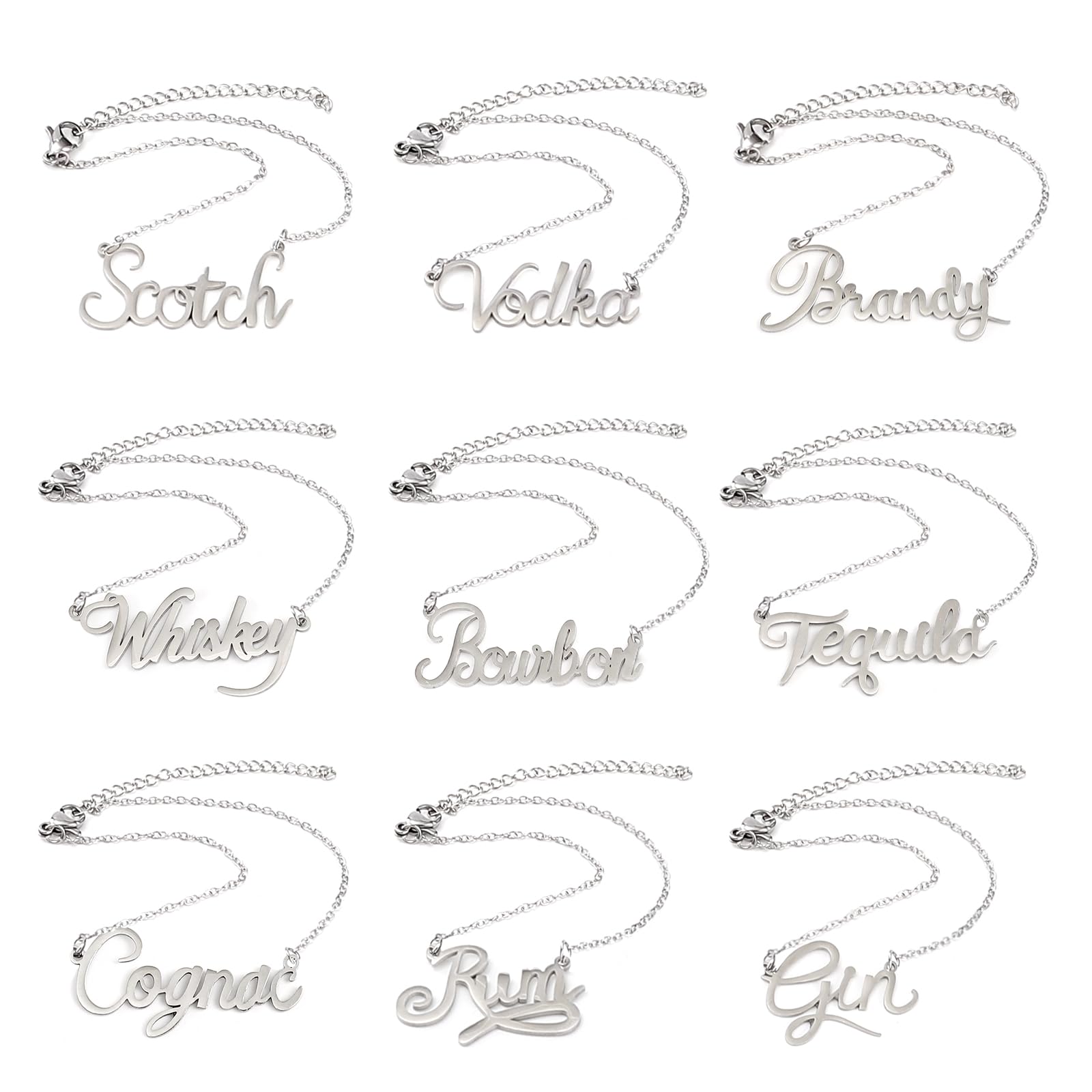 Huiflyer Scotch label necklace for quick bottle identification at home bars.