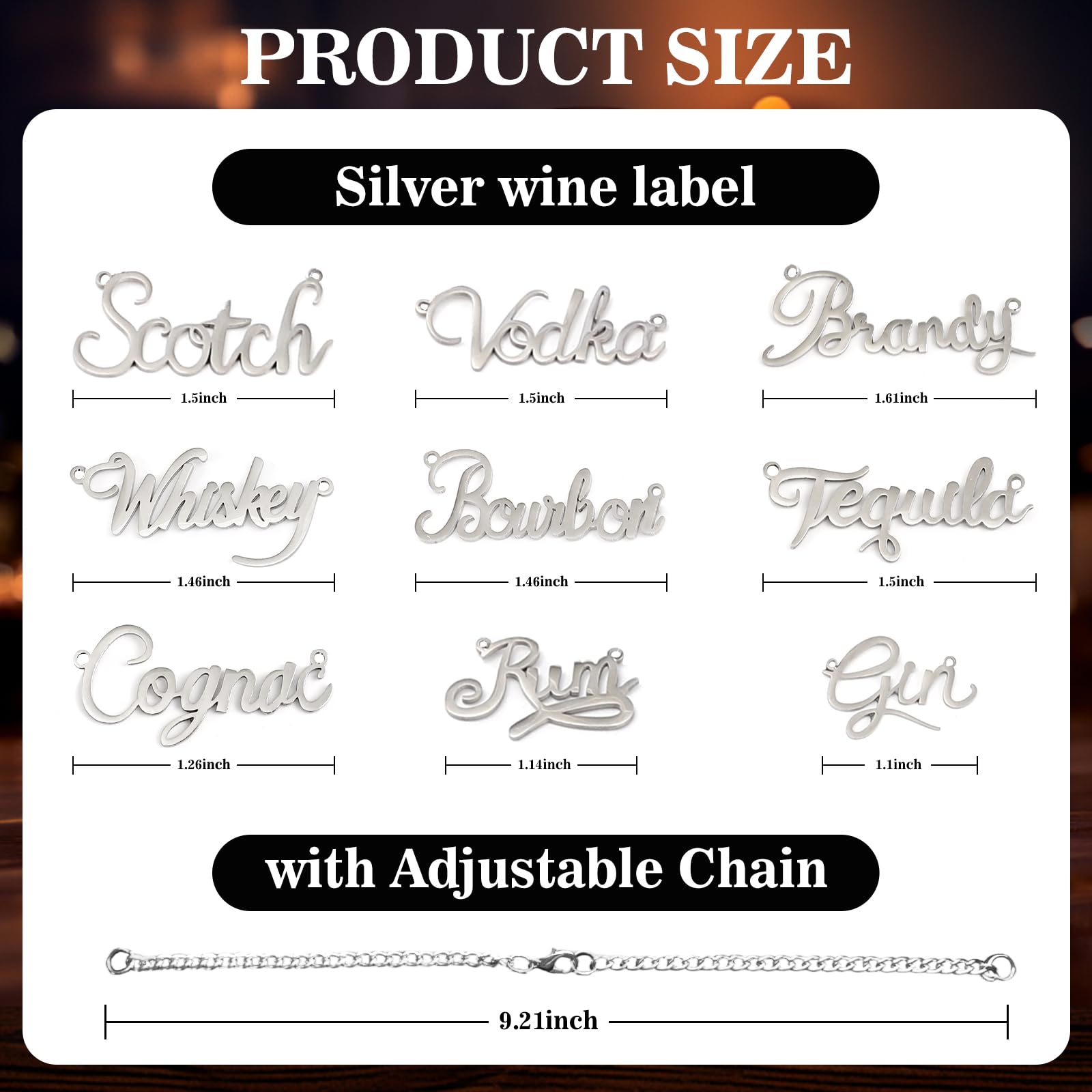 Huiflyer Vodka label necklace aids precise bottle recognition in gatherings.