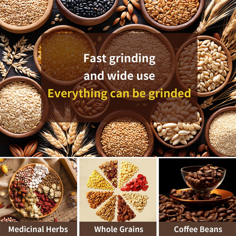 Huitban electric coffee grinder with beans in cup for aroma-rich grinding.