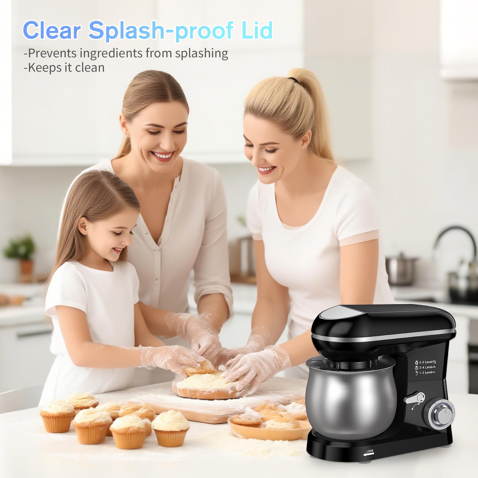 HULAXILOTI non-slip feet ensure stability during high-speed mixing.