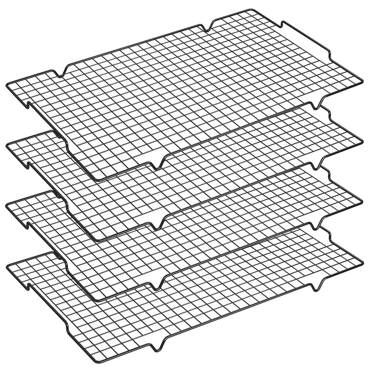 HULISEN 4-pack cooling racks 16x10 inches for even air circulation.