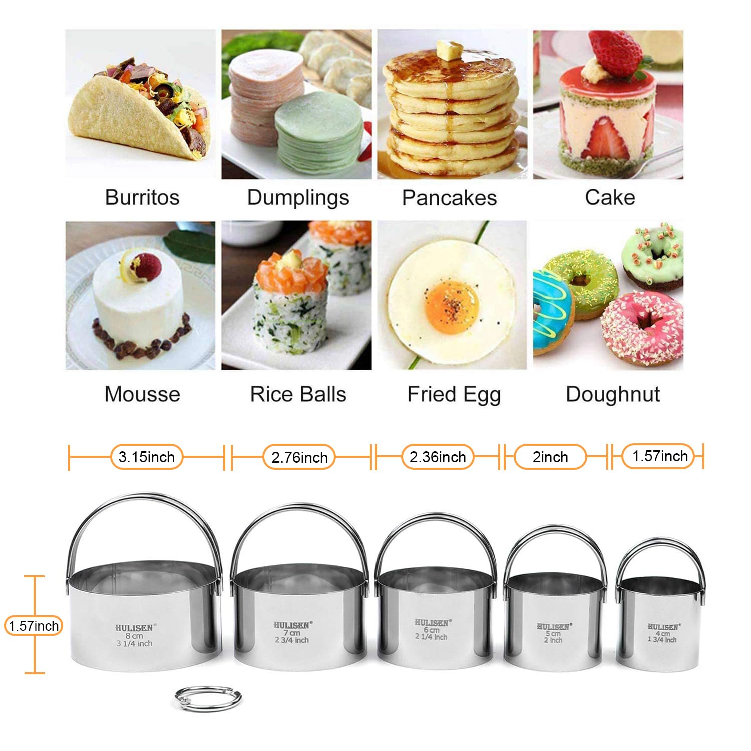 HULISEN 2-1-4-inch round cutter for consistent mini pastries
