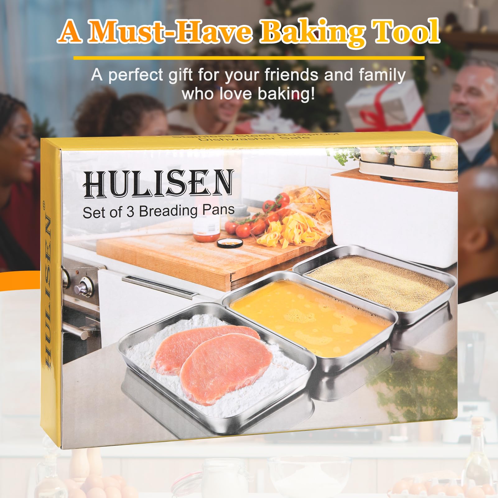 HULISEN breading trays ideal for dredging fish and chicken with even coating.