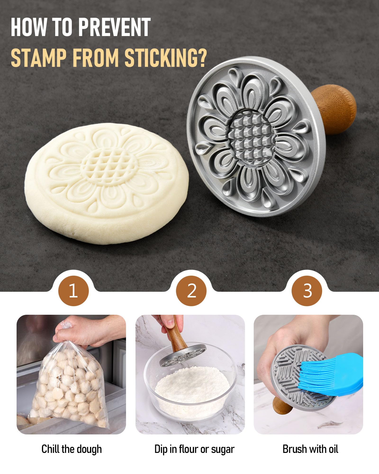HULISEN cookie stamps cast aluminum design is durable and rustproof