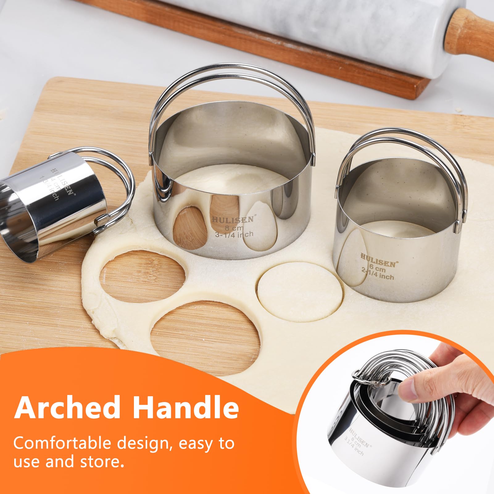 HULISEN dough blender with a non-slip rubber handle for comfort