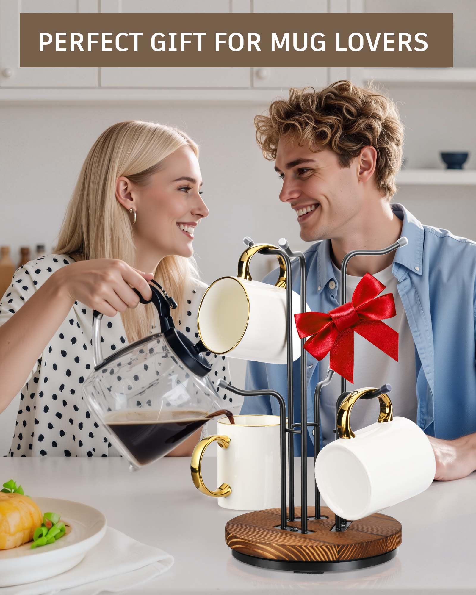 HULISEN mug tree doubles as chic kitchen decor.