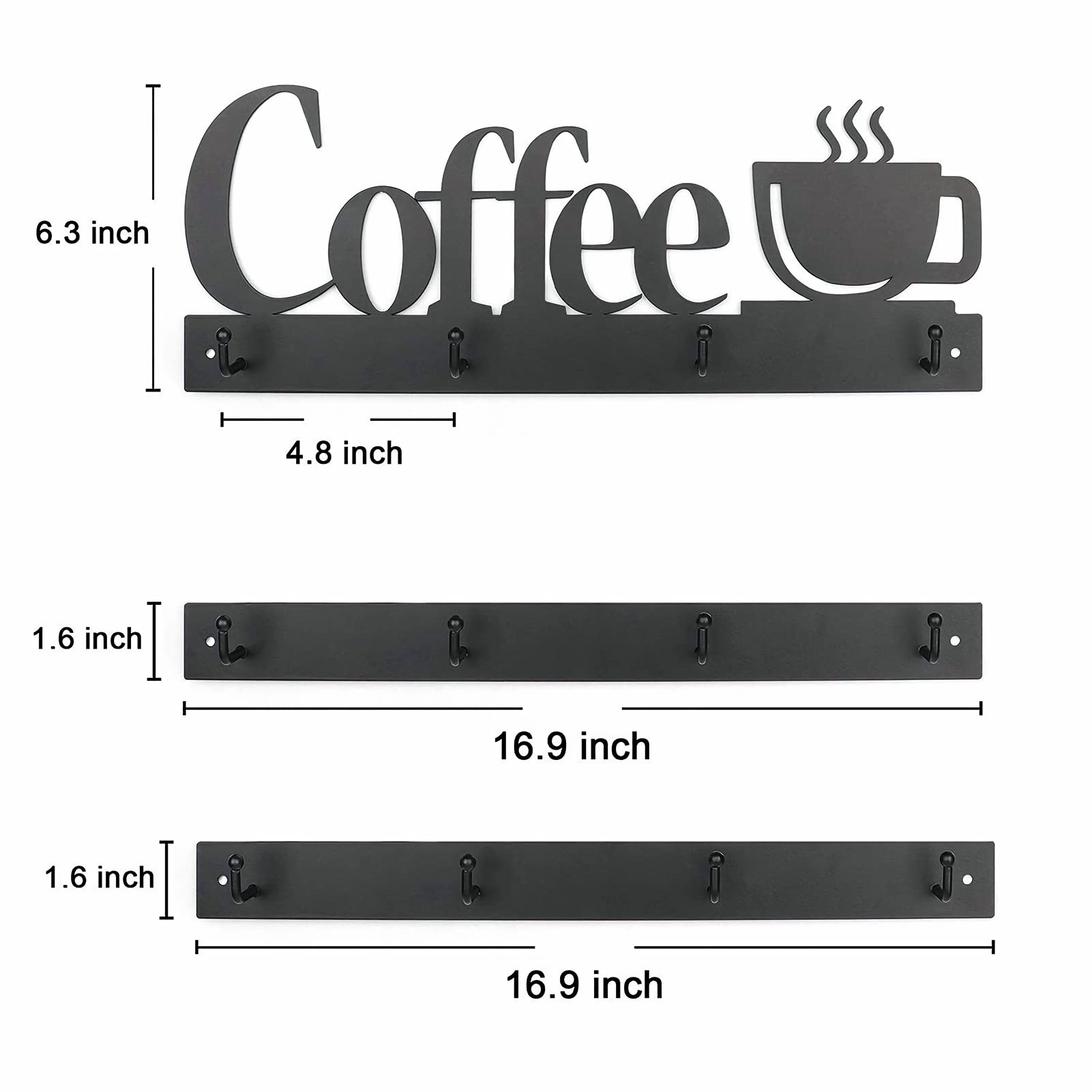 HULISEN rustproof steel mug organizer withstands daily use without rusting