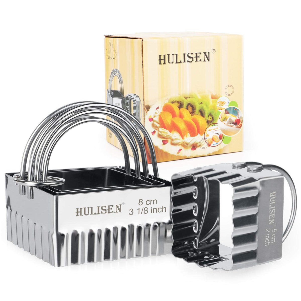HULISEN square biscuit cutter set shapes cookies evenly for clean bakes.
