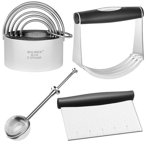 HULISEN stainless steel biscuit cutter set displayed in a gift box