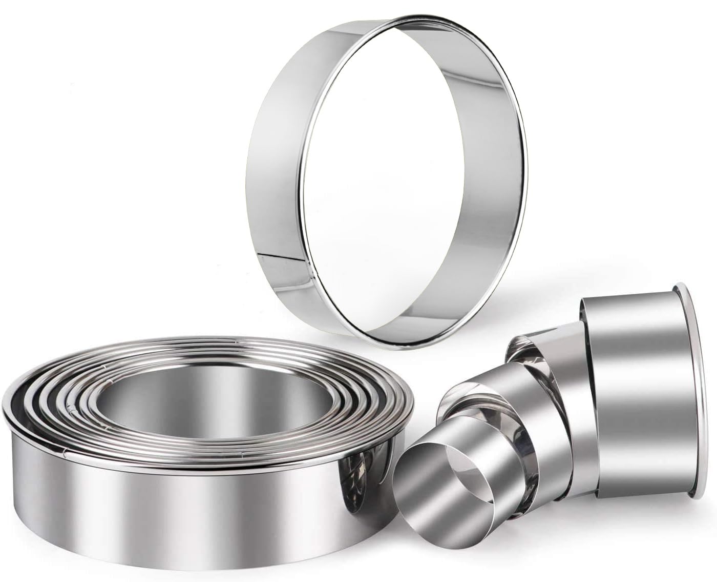 HULISEN stainless steel round cookie cutters show durable design for lasting shape.
