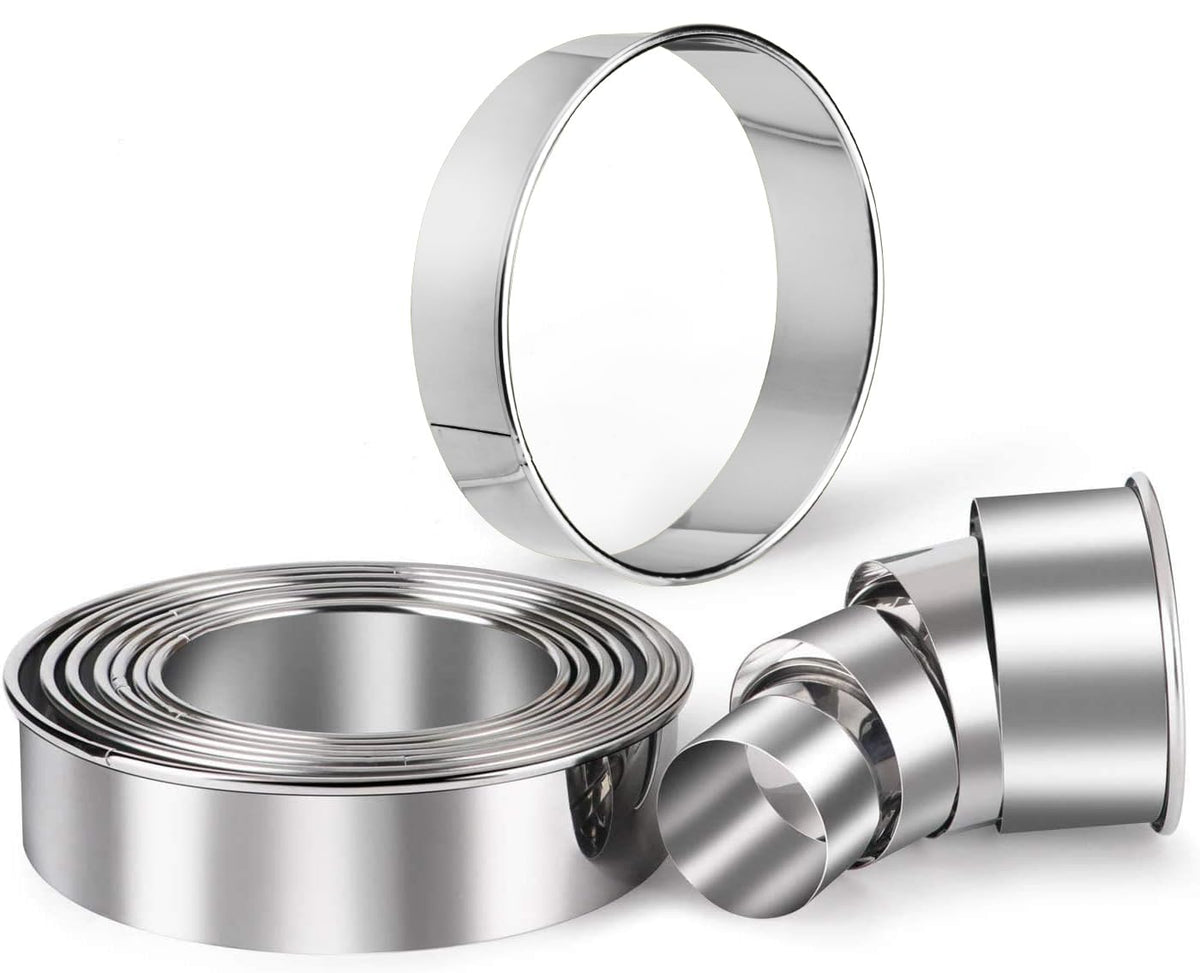 HULISEN stainless steel round cookie cutters show durable design for lasting shape.