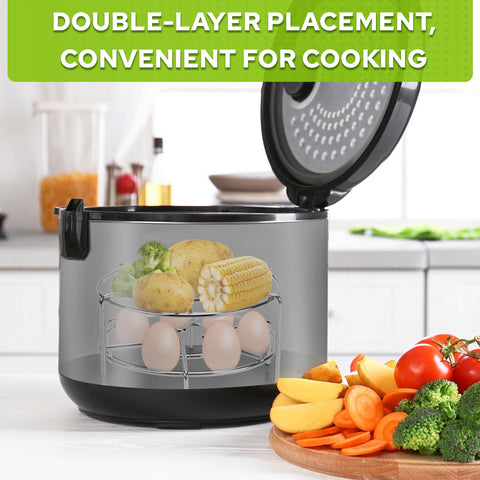 HULISEN steam rack doubles as cooling rack after steaming for easy kitchen workflow.
