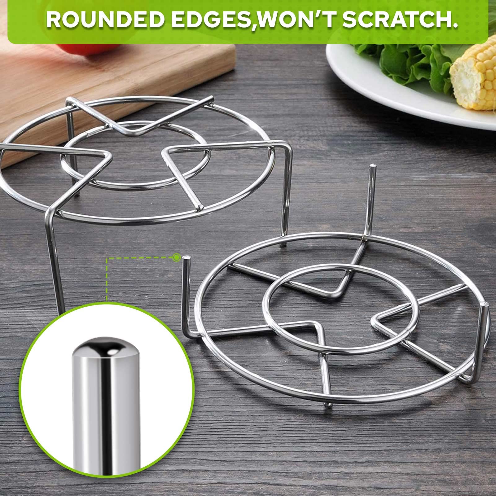 HULISEN steam rack built with 18/8 stainless steel for durable, dishwasher-safe use.