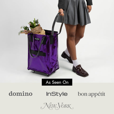 HULKEN ultraviolet bag folded flat for compact storage.