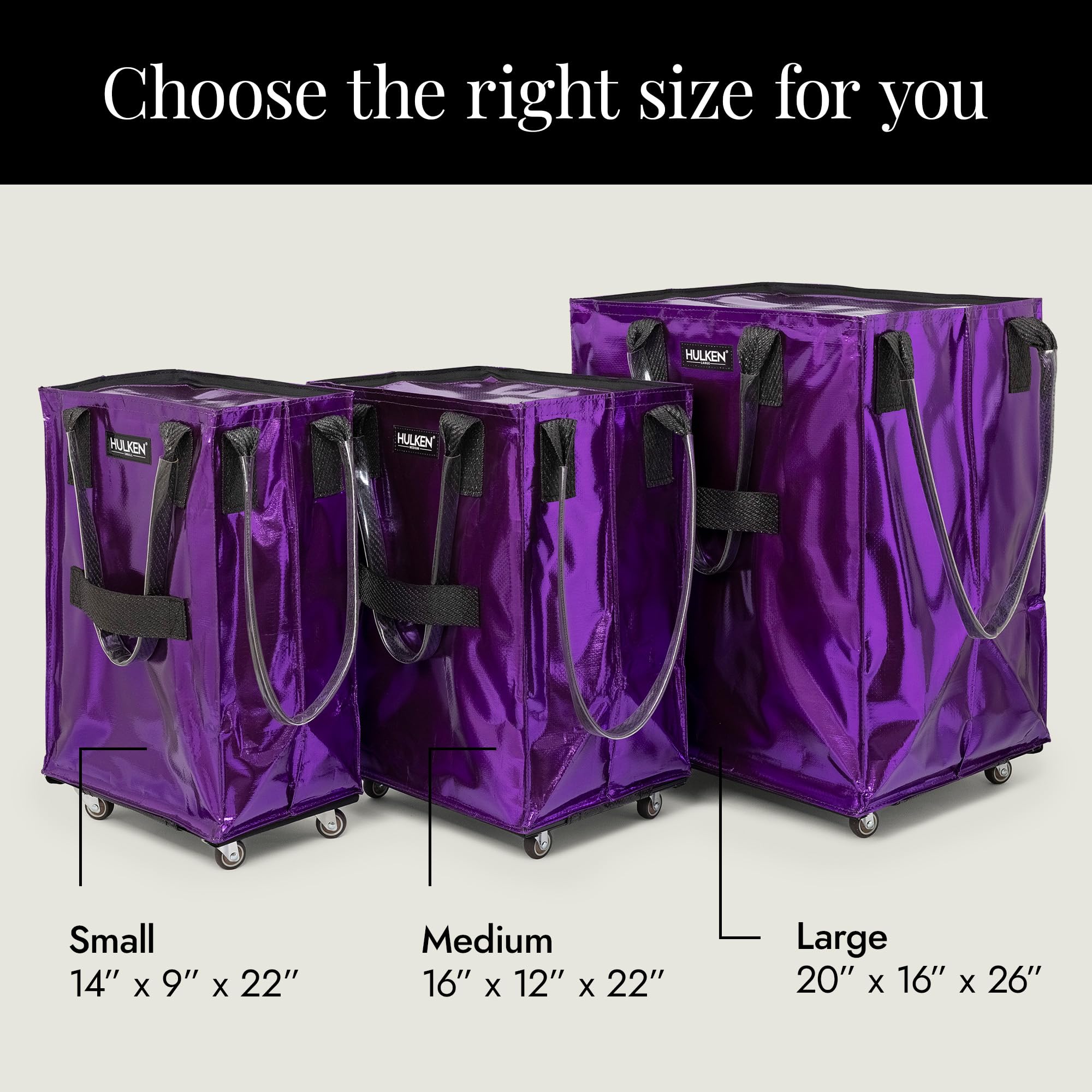 HULKEN ultraviolet bag with zipper cover protects contents during transport.