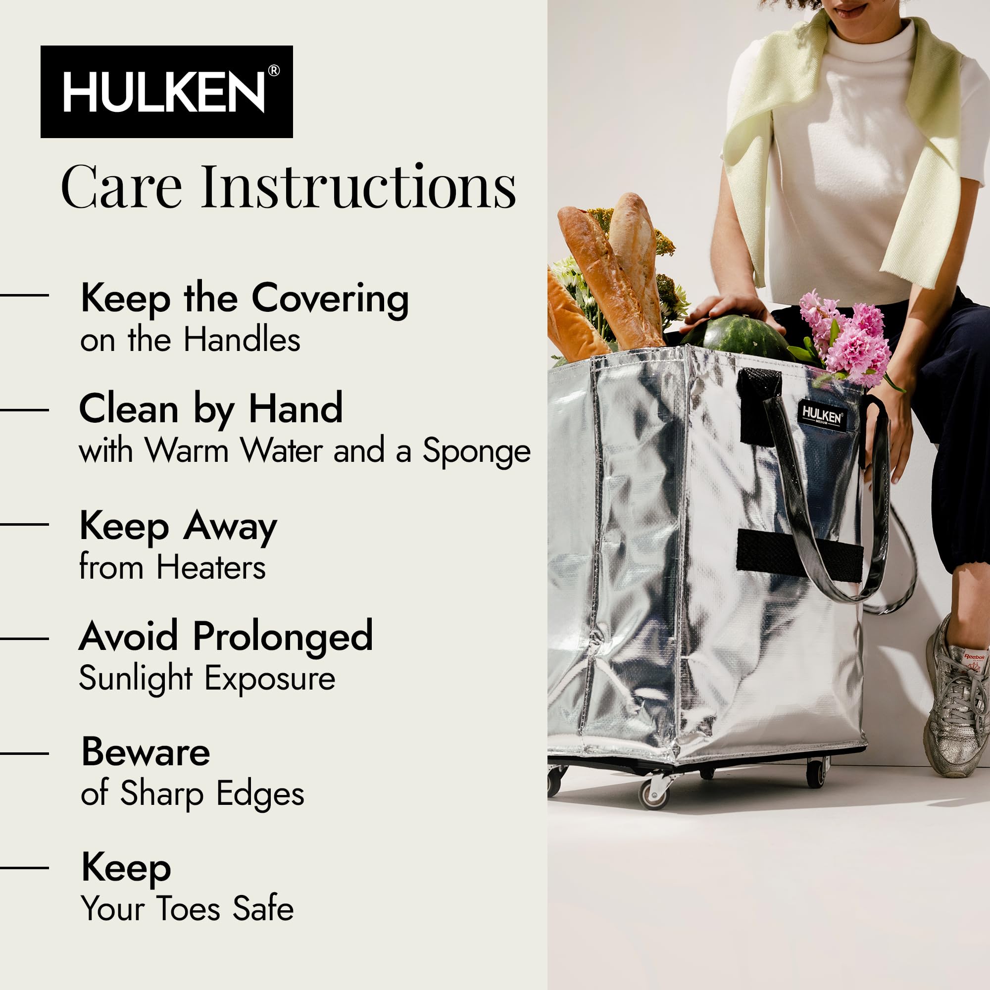 HULKEN water-resistant tote suitable for interior designer on-site use.