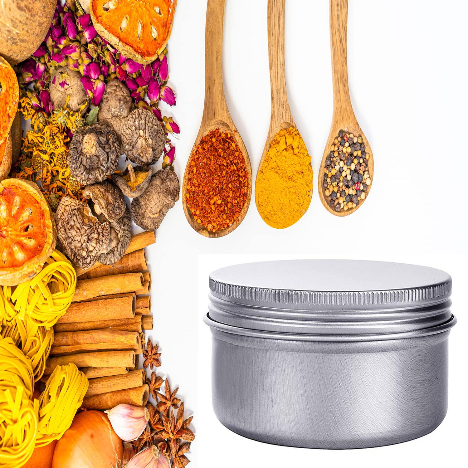 Hulless tin for candies or small treats with rounded edges.