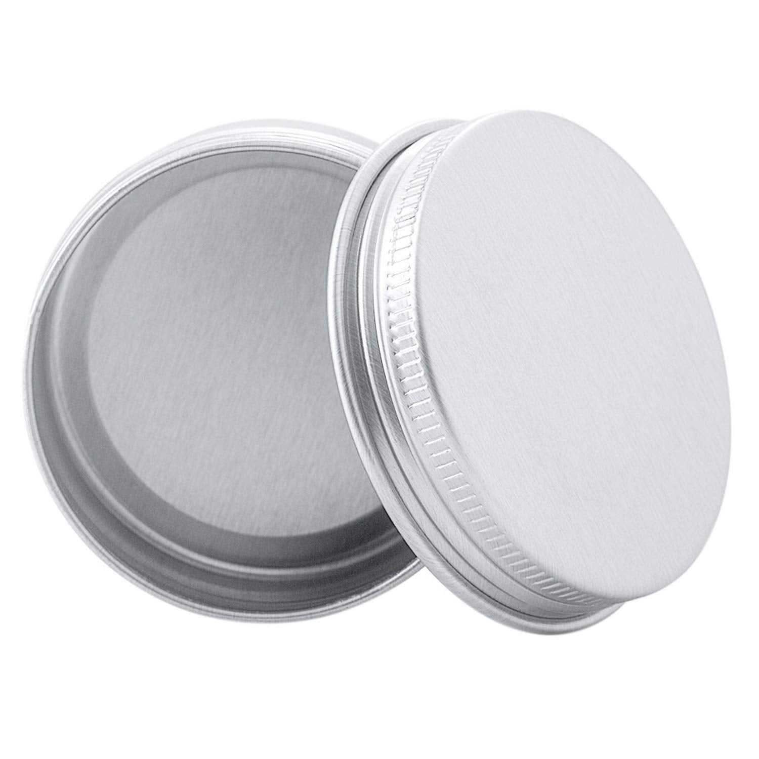 Hulless tin displayed for candles with tight-sealing lid.